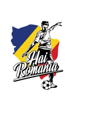 Hai romania fotbal model negru pe tricou