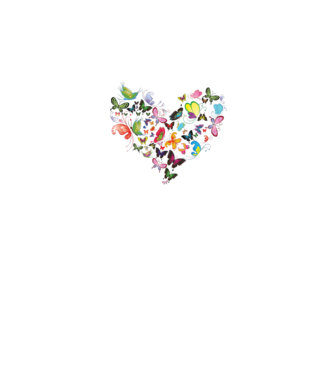 Butterfly Heart model alb pe tricou