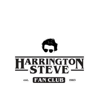 steve harrington fan club model alb pe tricou