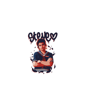 steve stranger things model verde de măr pe tricou