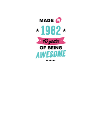 MADE in 1982 model alb pe tricou