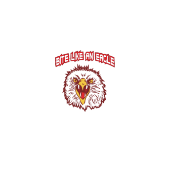 bite like an eagle cobra kai model albastru jeanși pe tricou