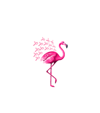 Flamingo pink model negru pe tricou