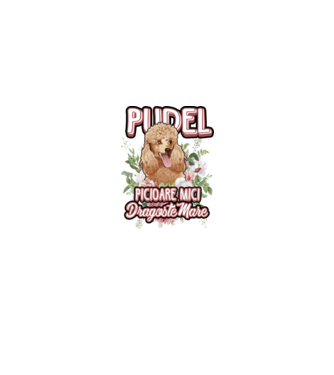 Pudel picioare mici dragoste mare model alb pe tricou