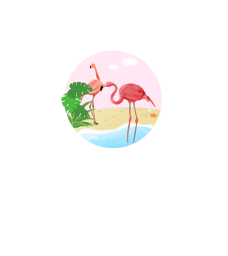 Flamingo model alb pe tricou