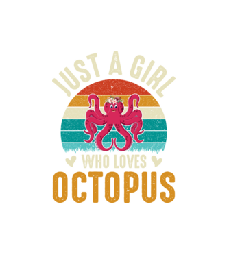 Octopus model alb pe tricou