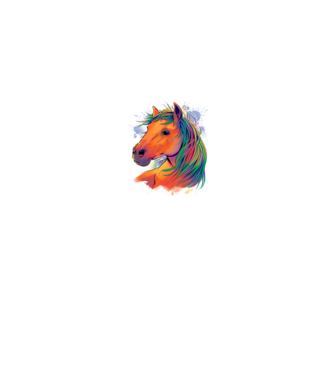 Colorful Horse model alb pe tricou