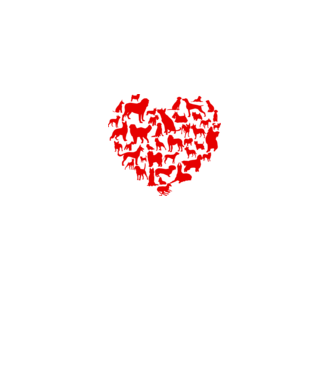 Doggy heart model alb pe tricou
