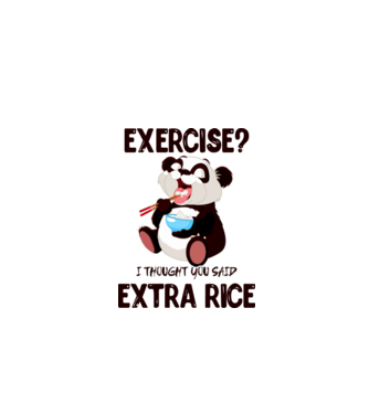 Exercise panda model alb pe tricou