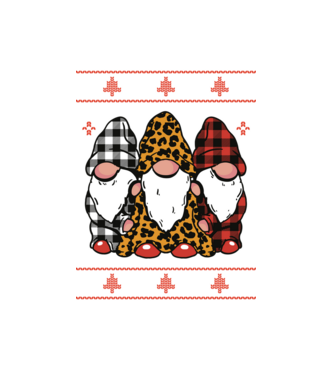 Ugly sweater gnomes model alb pe tricou