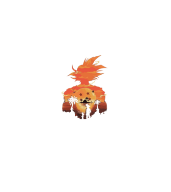 goku sunset 2 model negru pe tricou