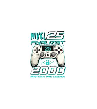 Nivel finalizat 25 2000 model negru pe tricou