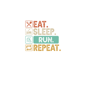 Eat Sleep Run Repeat model negru pe tricou