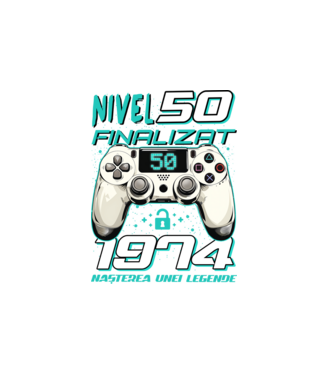 Nivel finalizat 50 1975 model alb pe tricou