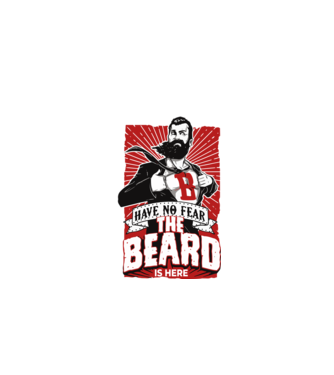 Have no fear the beard is here model alb pe tricou