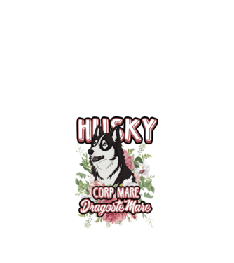 husky - corp mare, dragoste mare model alb pe tricou