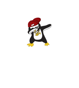 Pinguin DAB model gri pe tricou