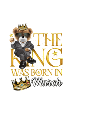 The king was born int MARCH model alb pe tricou