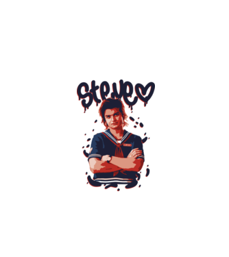 steve stranger things model gri pe tricou