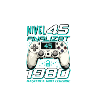 Nivel finalizat 45 1980 model alb pe tricou