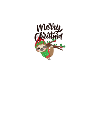 Merry christmas sloth model alb pe tricou