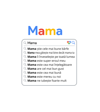 căutare Google Mama model alb pe tricou