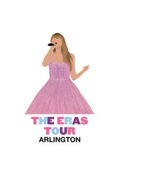 Taylor Swift The Eras Tour Arlington model albastru deschis pe tricou