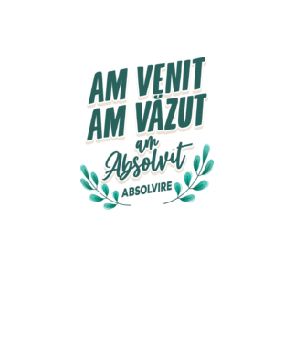 Absolvire model alb pe tricou