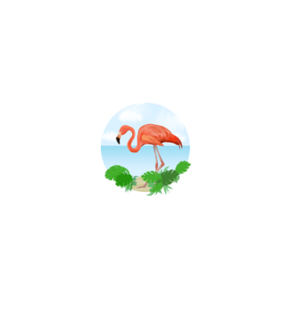 Flamingo model alb pe tricou