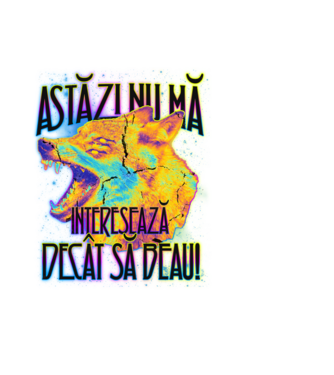 astăzi nu mă interesează decât să beau! model negru pe tricou
