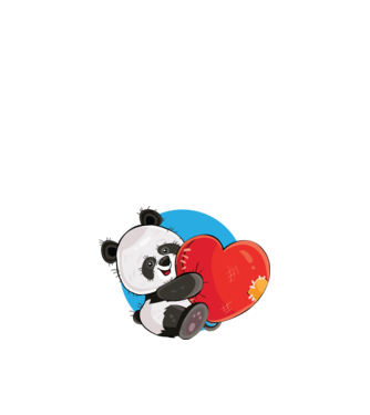 Dragoste panda model alb pe tricou