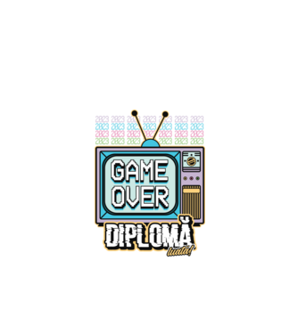 Absolvire retro diplomă model negru pe tricou