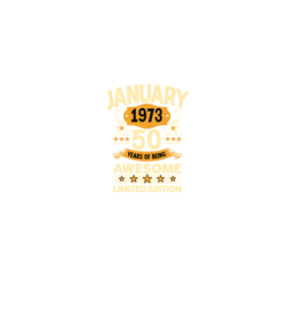 January 1973 50 years of being limited edition model albastru jeanși pe tricou