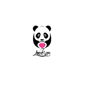 PandaHeart model alb pe tricou