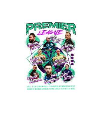 DARTS premier league 2024 model alb pe tricou