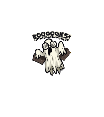 Spooky boookworm model negru pe tricou