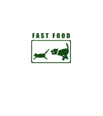 fast food model negru pe tricou