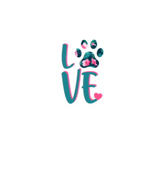 LOVE CÂINI model alb pe tricou
