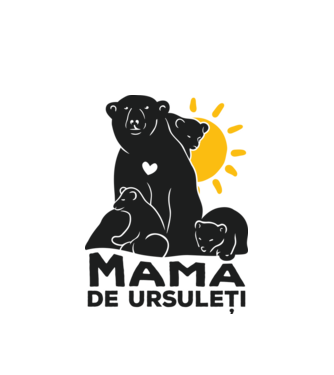 Mamă de ursuleți model alb pe tricou