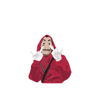 money heist fcku model negru pe tricou