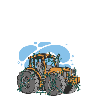 TRACTOR model alb pe tricou