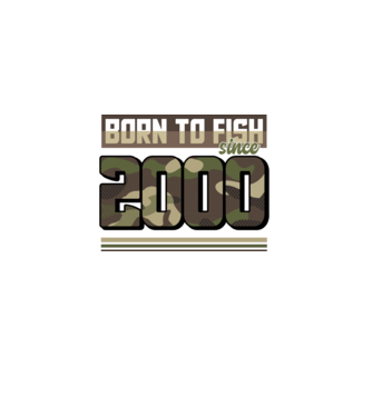 Born to fish since 2000 model negru pe tricou