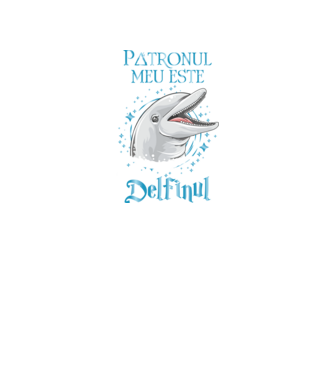 Patronul meu este DELFINUL model verde neon pe tricou
