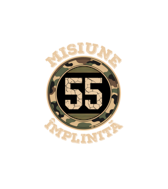 Misiune împlinită 55 model alb pe tricou