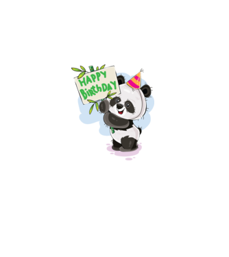 Zi de naștere panda model alb pe tricou
