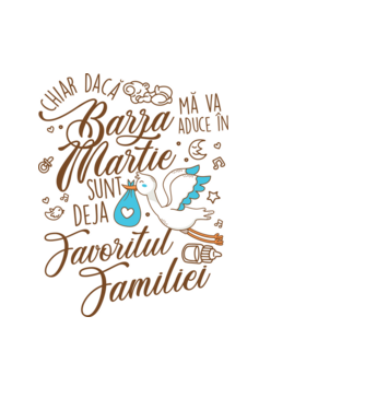 Favoritul familiei MARTIE model albastru deschis pe tricou