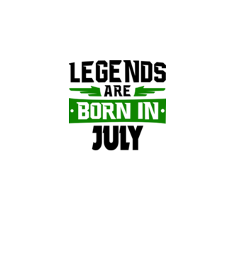 Legends are born in July model alb pe tricou