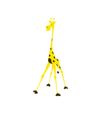 Giraffe model alb pe tricou