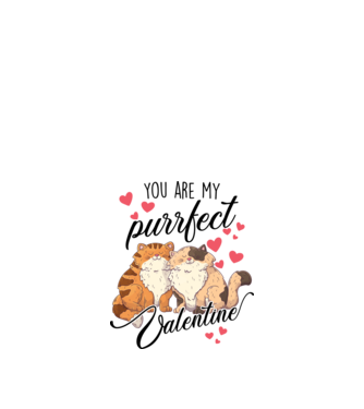 My purrfect valentine model alb pe tricou