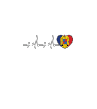ROMANIA heartbeat model negru pe tricou